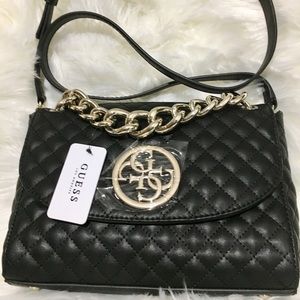 Brand New Guess Lux Quilted Flap Crossbody Bag